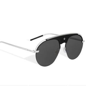 Dior Evolution Black and Silver Aviator Sunglasses